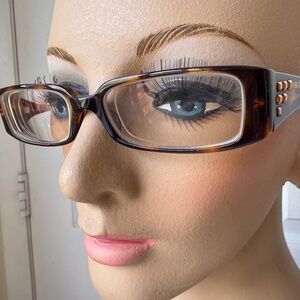 Prada VPR 06L Tortoiseshell Eyeglasses Frames 52-16 135 Havana Italy RX